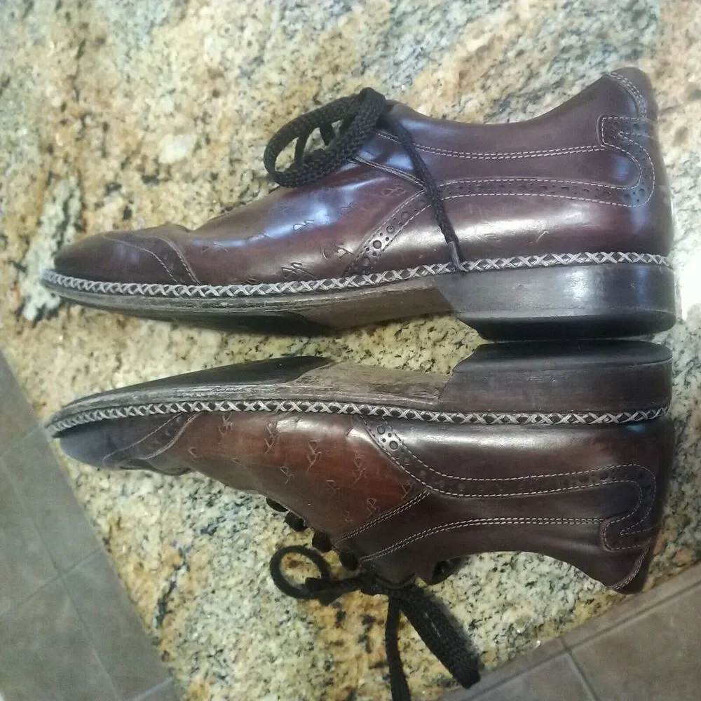 Galizio Torresi Sport Italian Mens 44 / US 10 Leather Brown Dress Shoes Wingtip